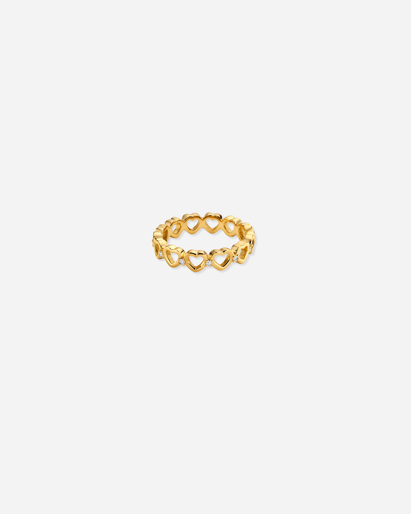 Pave Heart Eternity Band