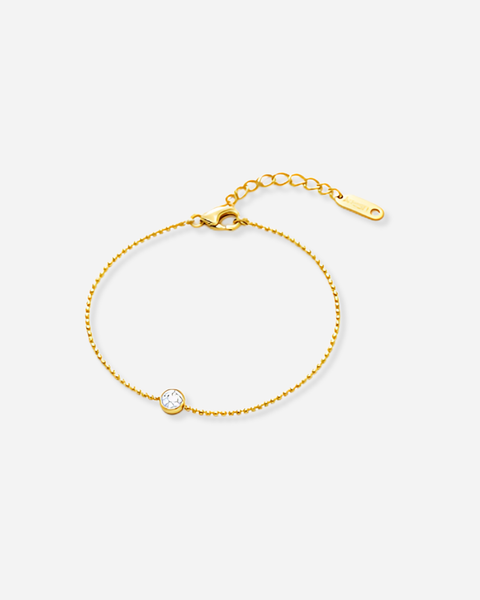 Beaded Chain Solitaire Bracelet
