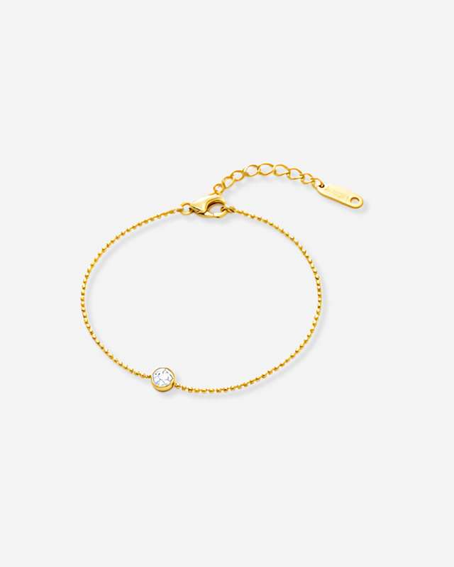 Beaded Chain Solitaire Bracelet