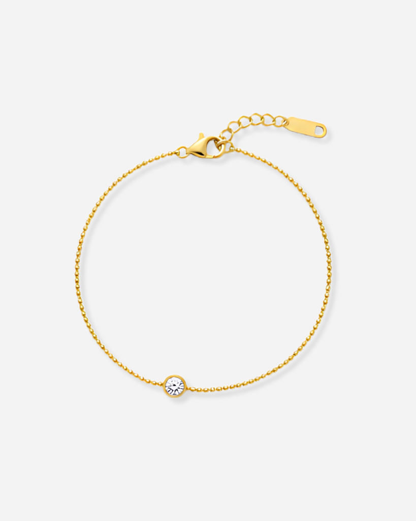 Beaded Chain Solitaire Bracelet