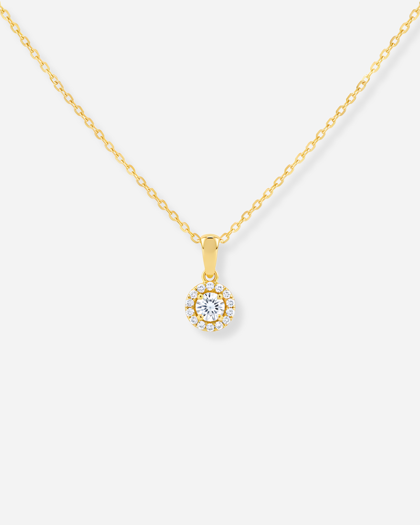 Halo Solitaire Pendant Necklace