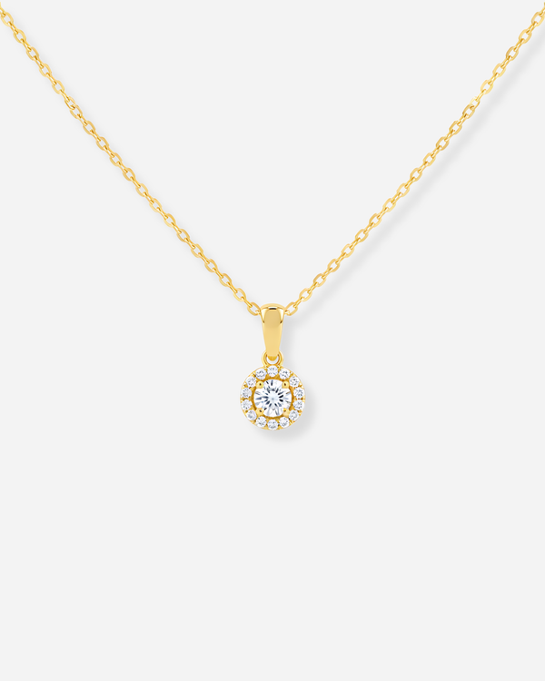 Halo Solitaire Pendant Necklace