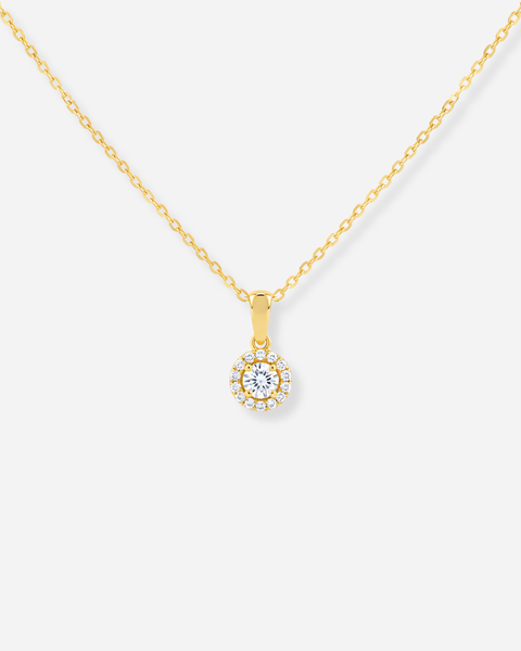 Halo Solitaire Pendant Necklace