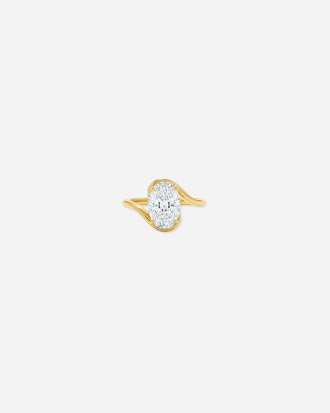 Oval Solitaire Swirl Bypass Ring
