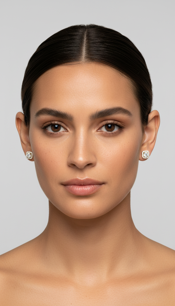 Encased Cushion Halo Earrings