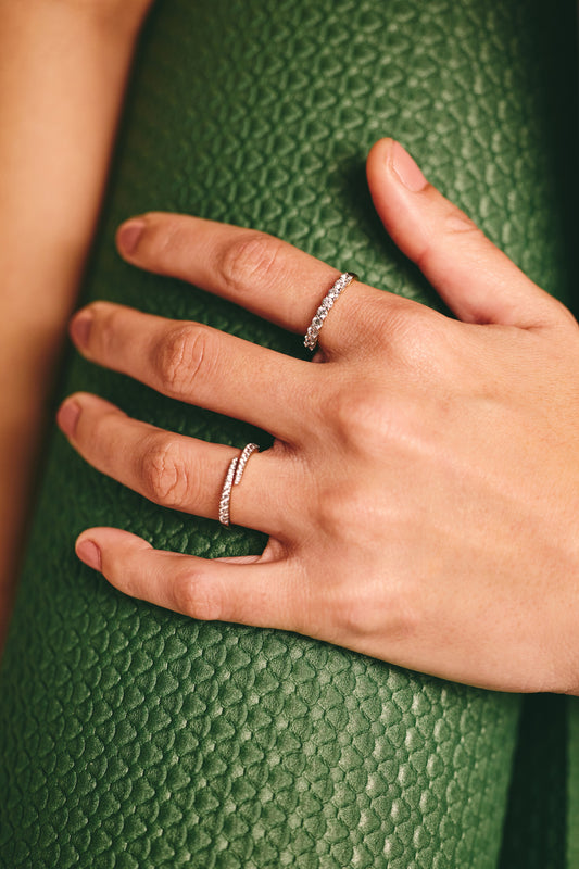 Minimal Silver Diamond Ring