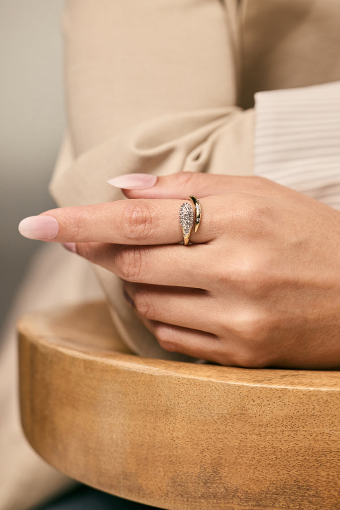 Teardrop Diamond Gold Ring