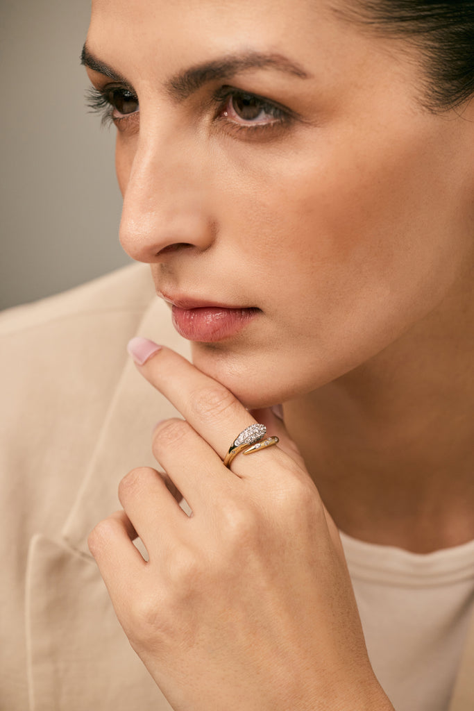 Teardrop Diamond Gold Ring