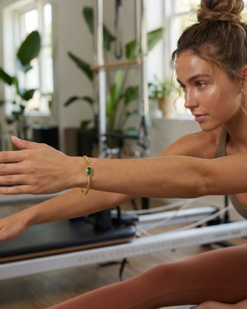Emerald Solitaire Cuban Chain Bracelet