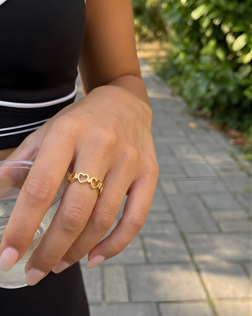 Pave Heart Eternity Band