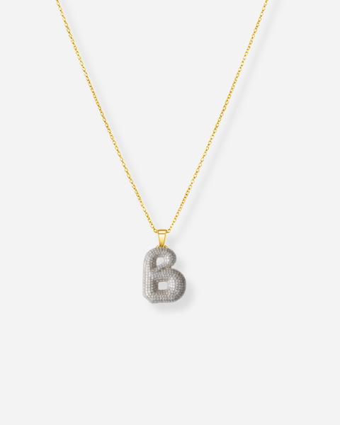 Puffy Letter Chain Necklace