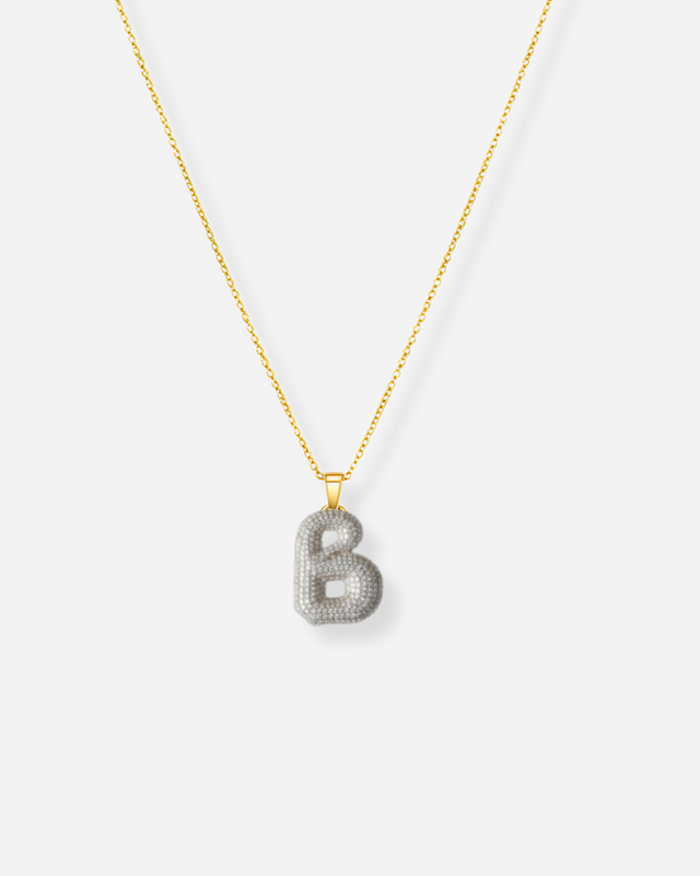 Puffy Letter Chain Necklace